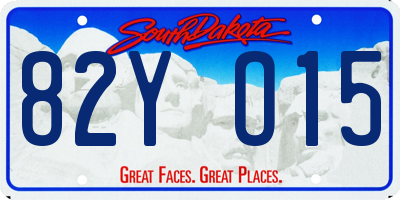 SD license plate 82YO15