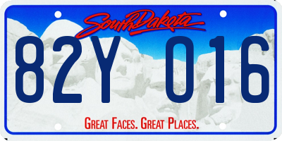 SD license plate 82YO16