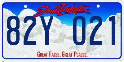 SD license plate 82YO21