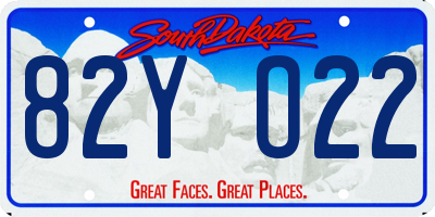 SD license plate 82YO22