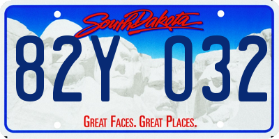 SD license plate 82YO32