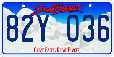 SD license plate 82YO36