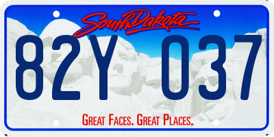 SD license plate 82YO37