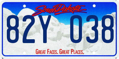 SD license plate 82YO38