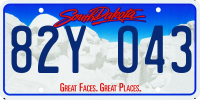 SD license plate 82YO43