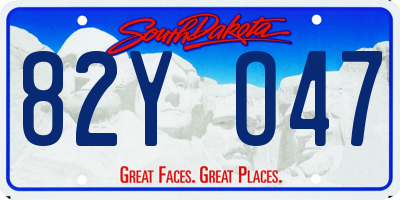 SD license plate 82YO47