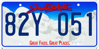 SD license plate 82YO51