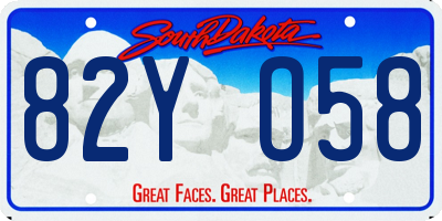 SD license plate 82YO58