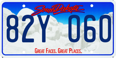 SD license plate 82YO60