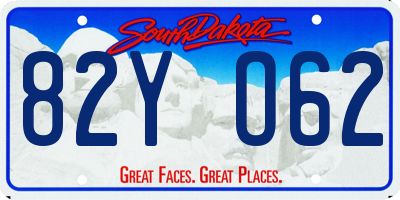 SD license plate 82YO62