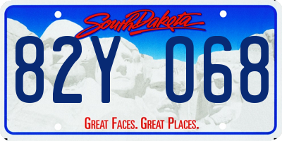 SD license plate 82YO68