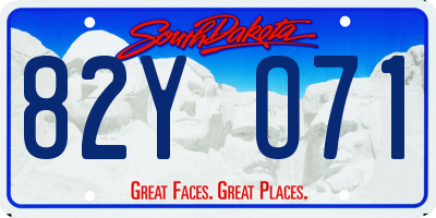 SD license plate 82YO71