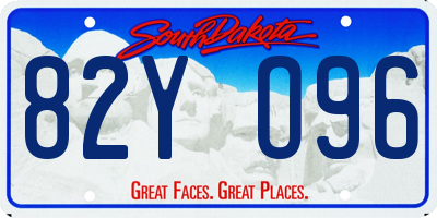 SD license plate 82YO96