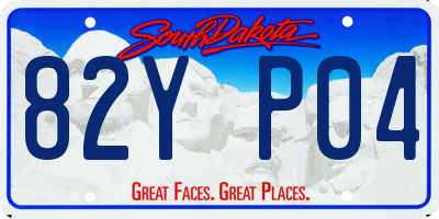 SD license plate 82YP04