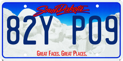 SD license plate 82YP09