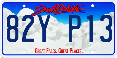 SD license plate 82YP13