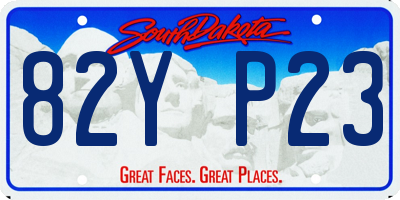 SD license plate 82YP23