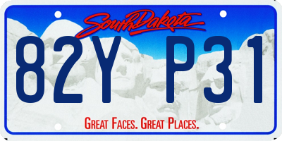 SD license plate 82YP31