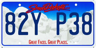 SD license plate 82YP38