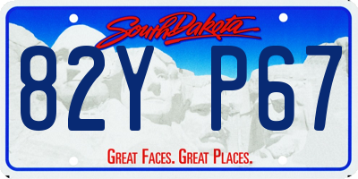 SD license plate 82YP67