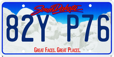 SD license plate 82YP76