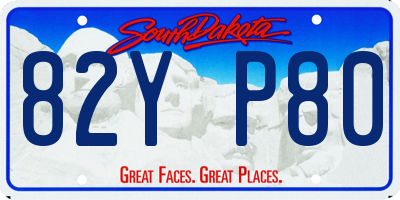 SD license plate 82YP80