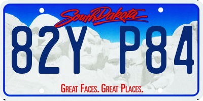 SD license plate 82YP84