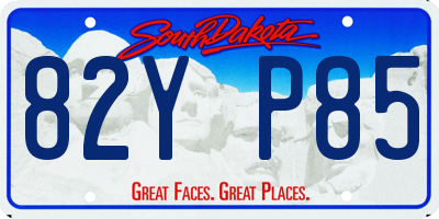 SD license plate 82YP85