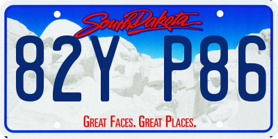SD license plate 82YP86