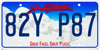 SD license plate 82YP87