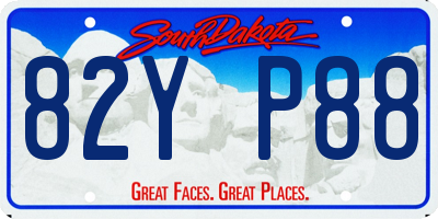 SD license plate 82YP88