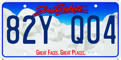 SD license plate 82YQ04