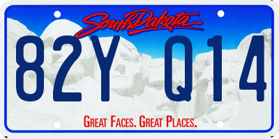 SD license plate 82YQ14