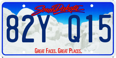 SD license plate 82YQ15
