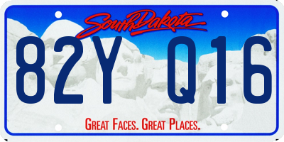 SD license plate 82YQ16