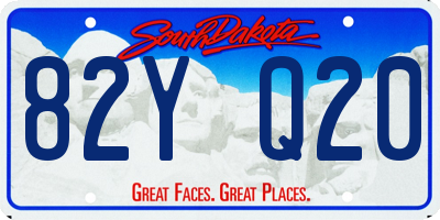 SD license plate 82YQ20