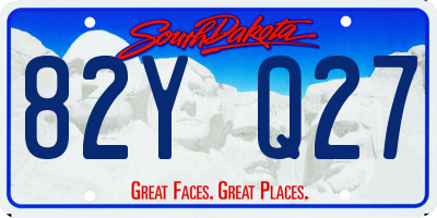 SD license plate 82YQ27