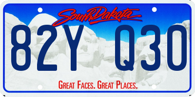 SD license plate 82YQ30