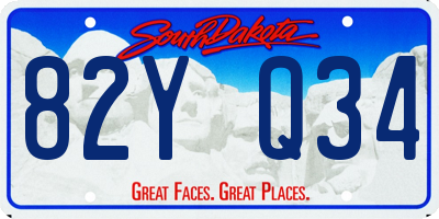 SD license plate 82YQ34