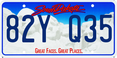SD license plate 82YQ35