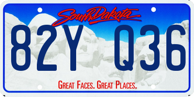 SD license plate 82YQ36