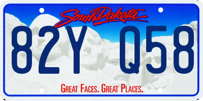 SD license plate 82YQ58