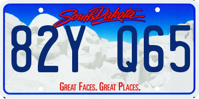 SD license plate 82YQ65