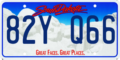 SD license plate 82YQ66