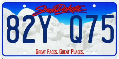 SD license plate 82YQ75