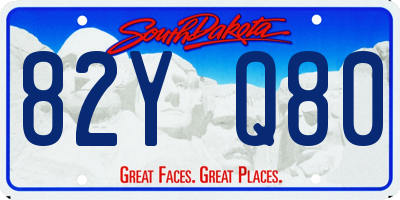SD license plate 82YQ80