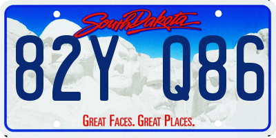 SD license plate 82YQ86