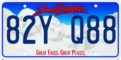SD license plate 82YQ88