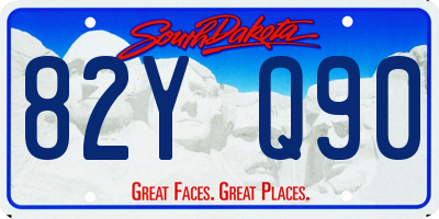 SD license plate 82YQ90