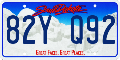 SD license plate 82YQ92